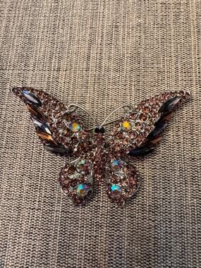 Purple Butterfly Brooch Butterfly Pin Blue Rhinestones Fashion Jewelry Costume